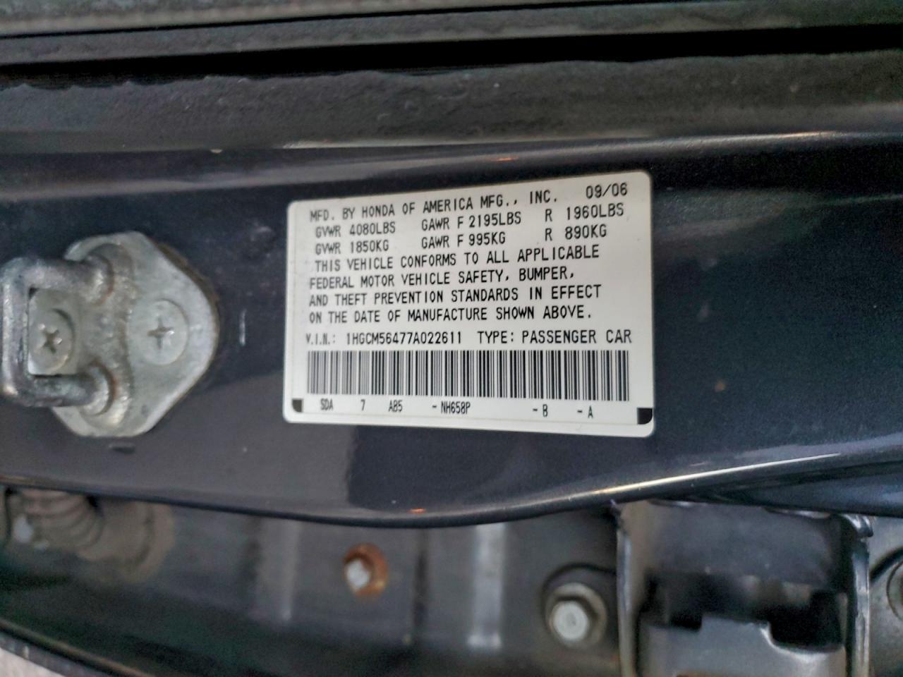 2007 HONDA ACCORD