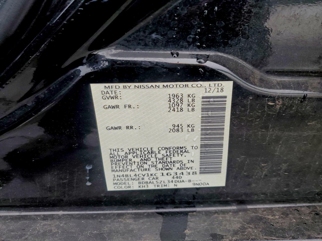 2019 NISSAN ALTIMA