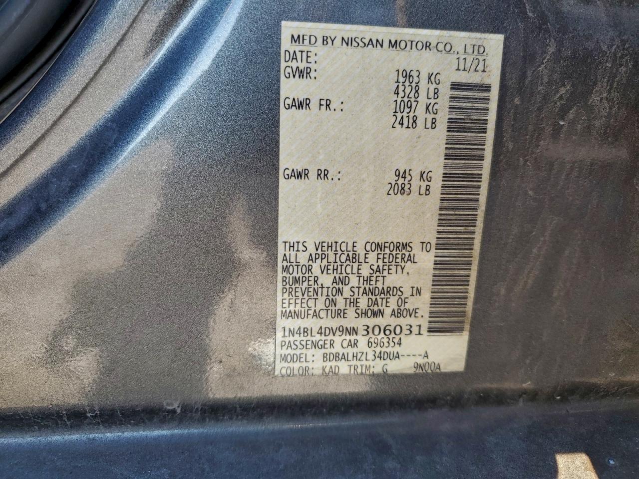 2022 NISSAN ALTIMA