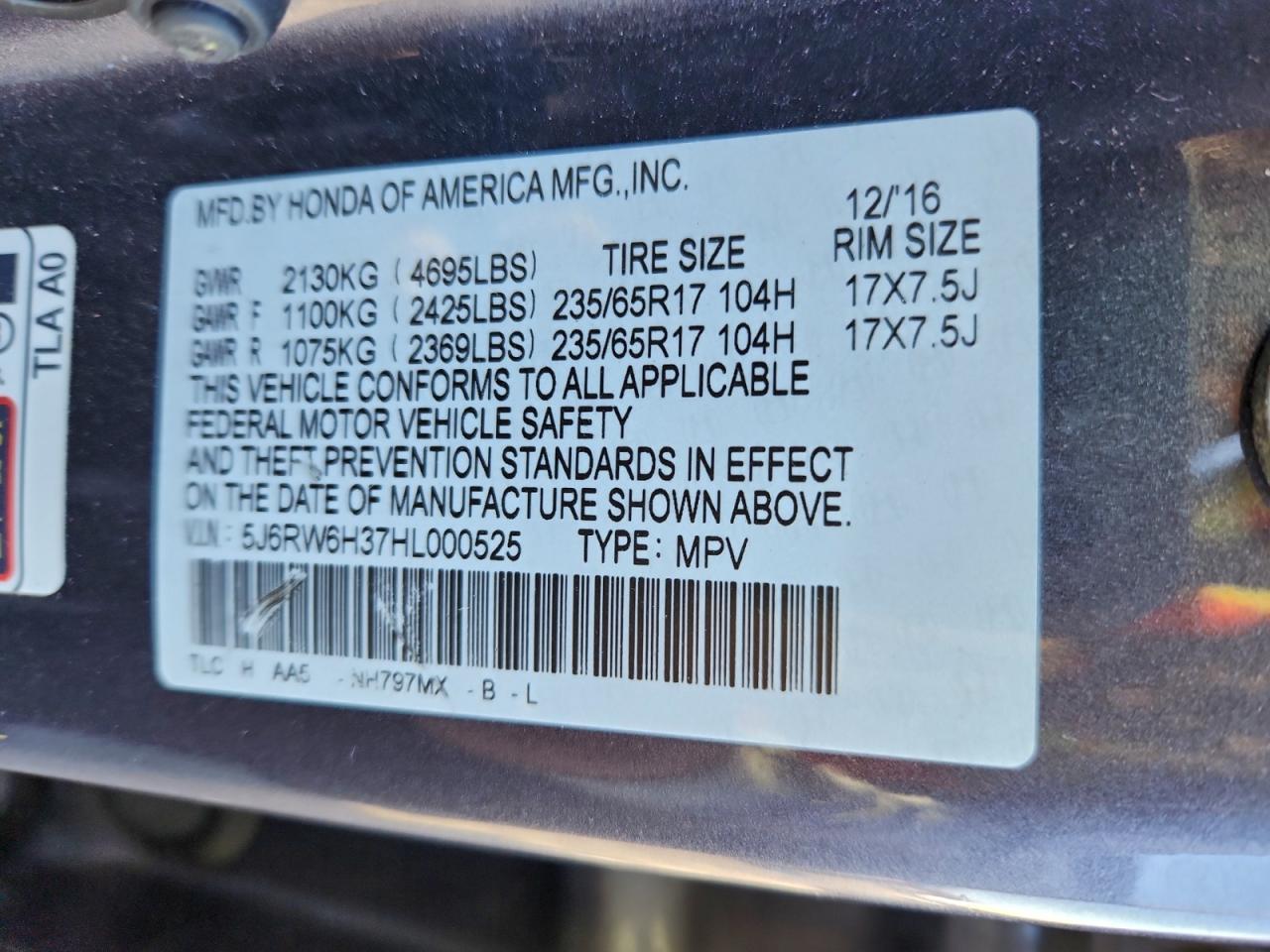 2017 HONDA CR-V