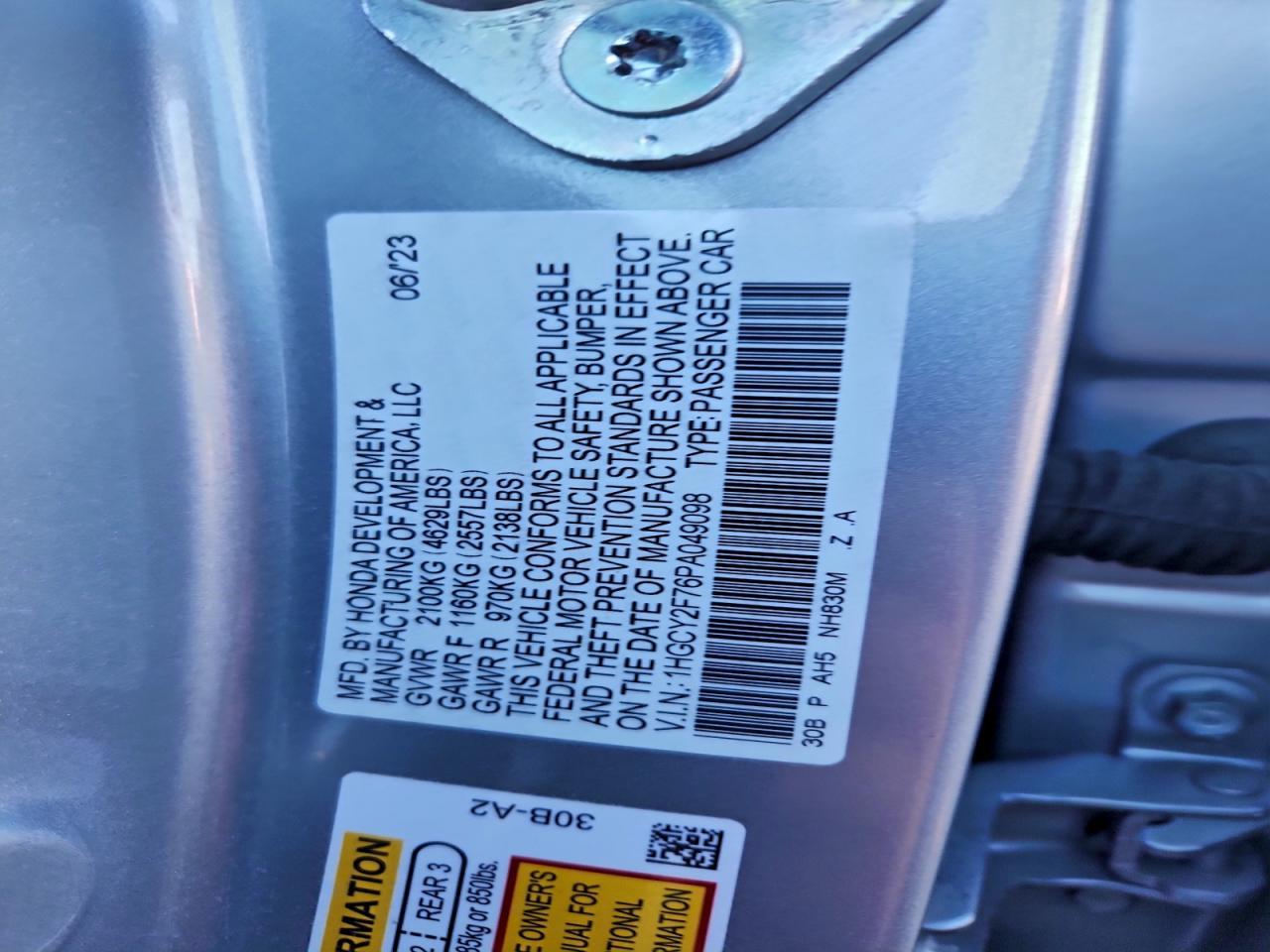 2023 HONDA ACCORD