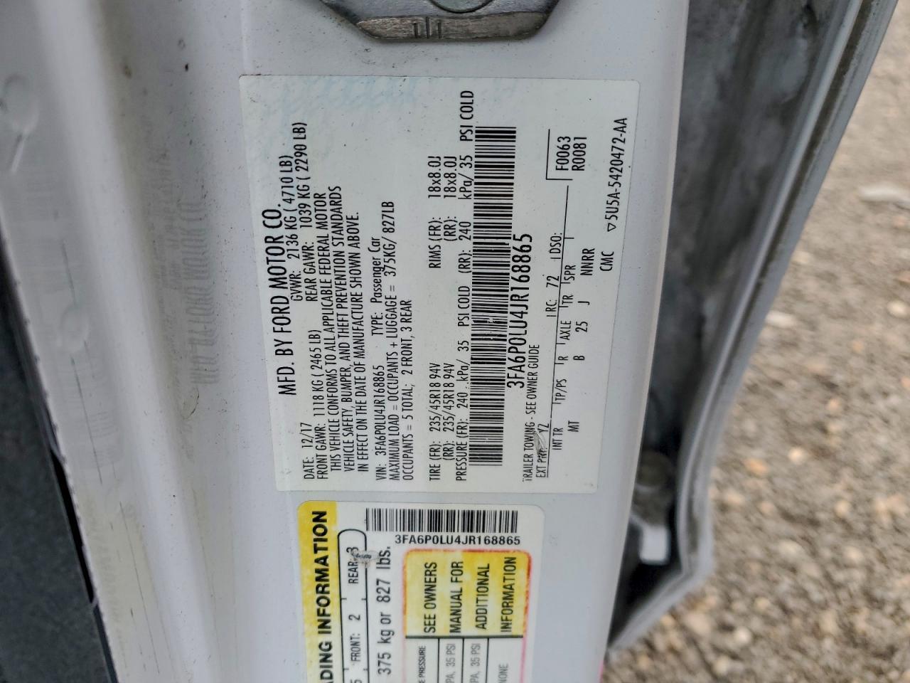 2018 FORD FUSION