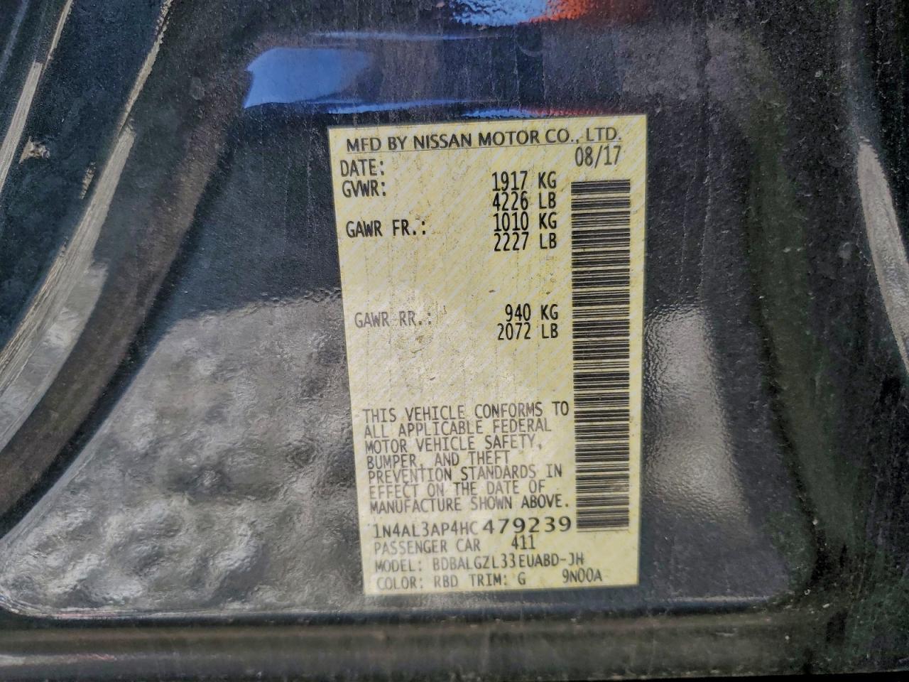 2017 NISSAN ALTIMA