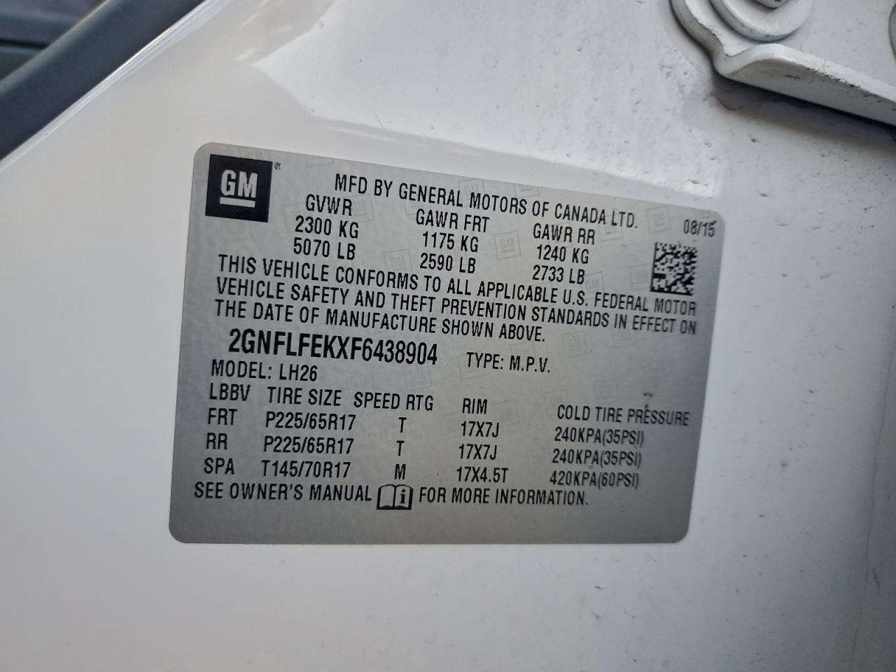 2015 CHEVROLET EQUINOX