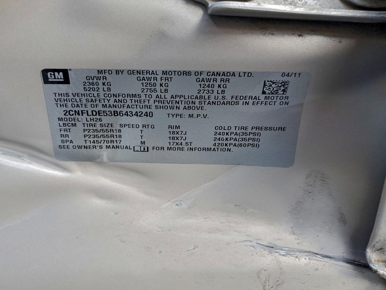 2011 CHEVROLET EQUINOX