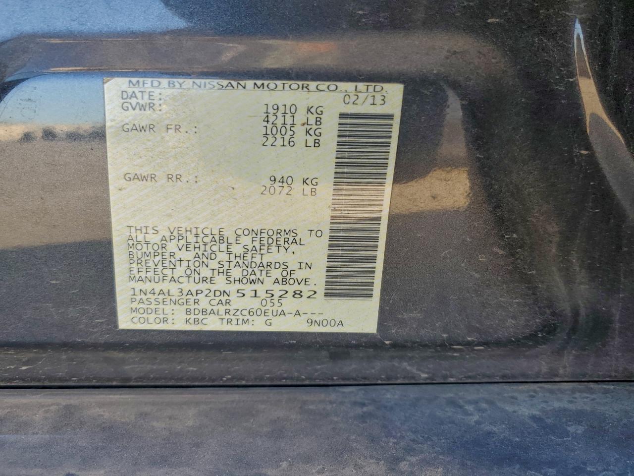 2013 NISSAN ALTIMA