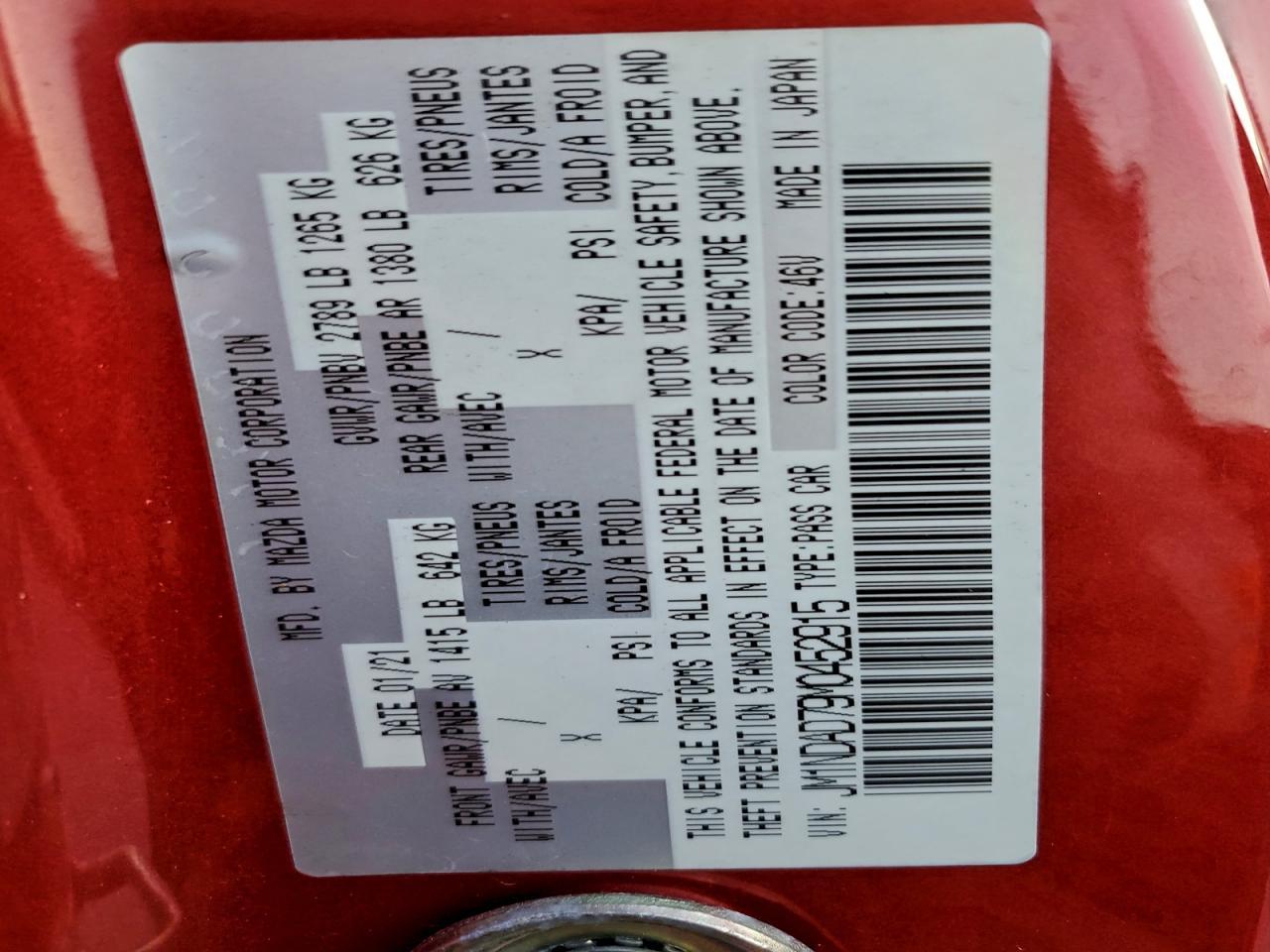 2021 MAZDA MX-5 Miata