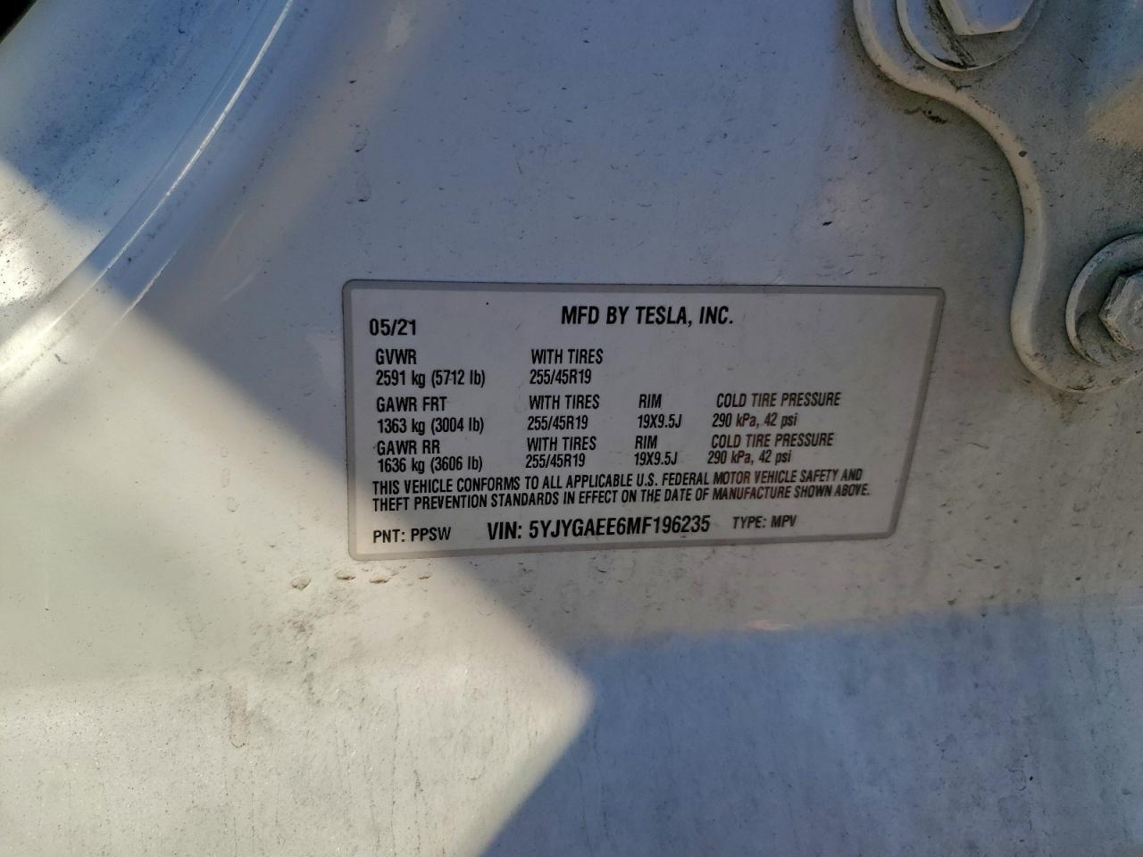 2021 TESLA MODEL Y