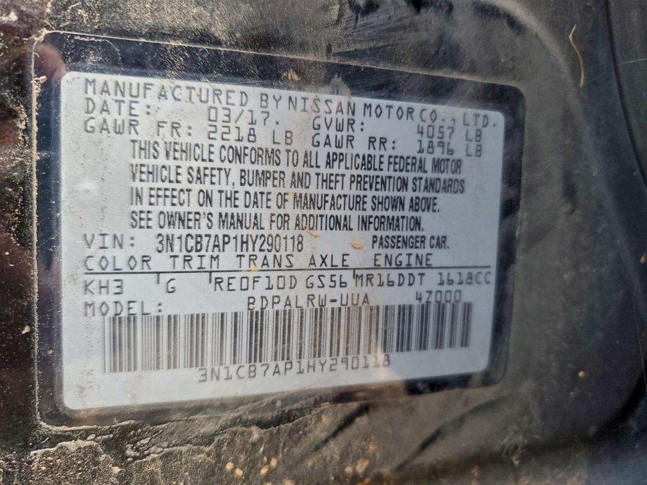 2017 NISSAN SENTRA