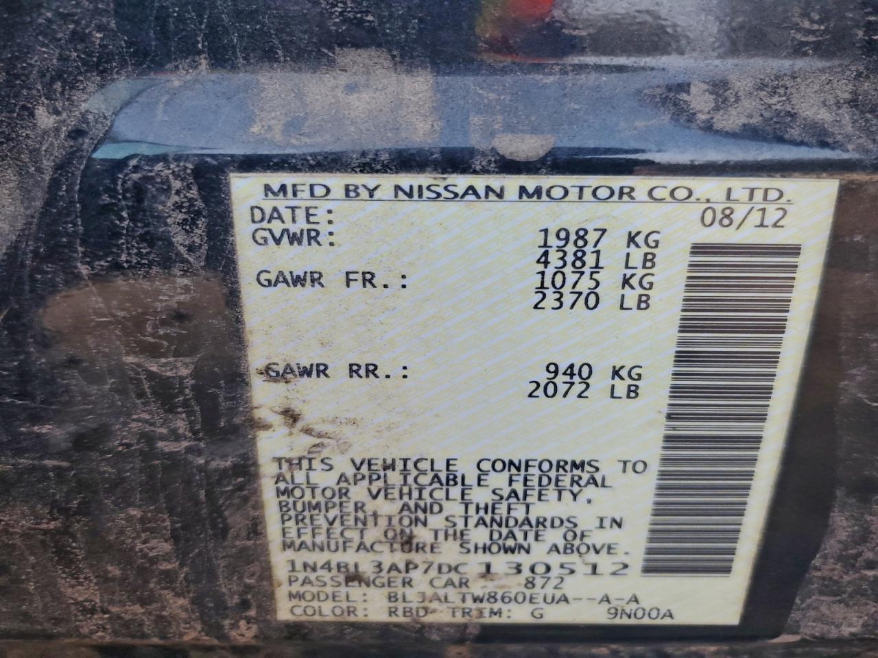 2013 NISSAN ALTIMA