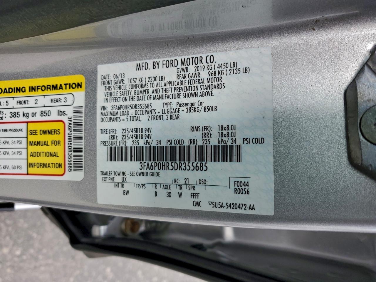 2013 FORD FUSION