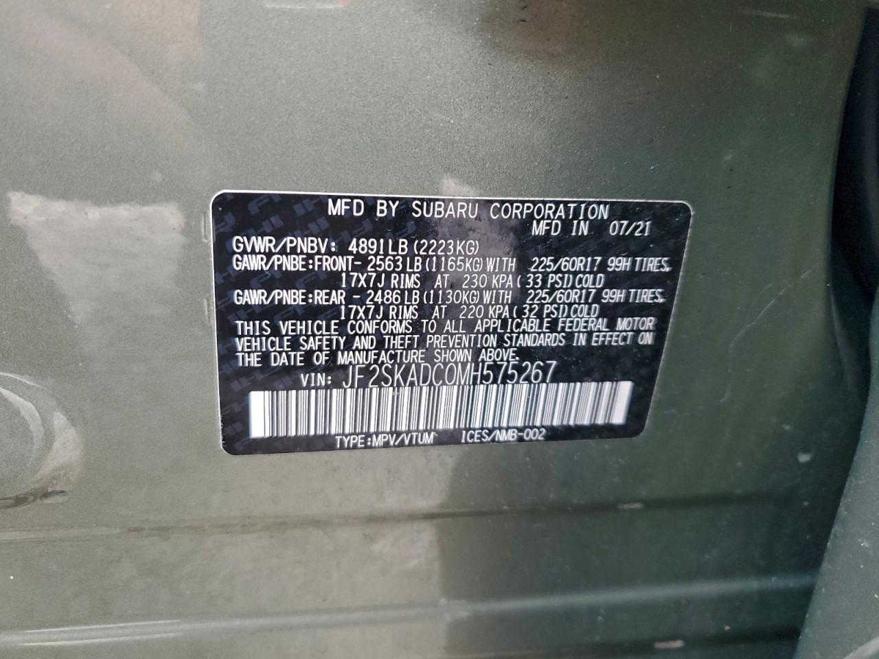 2021 SUBARU FORESTER