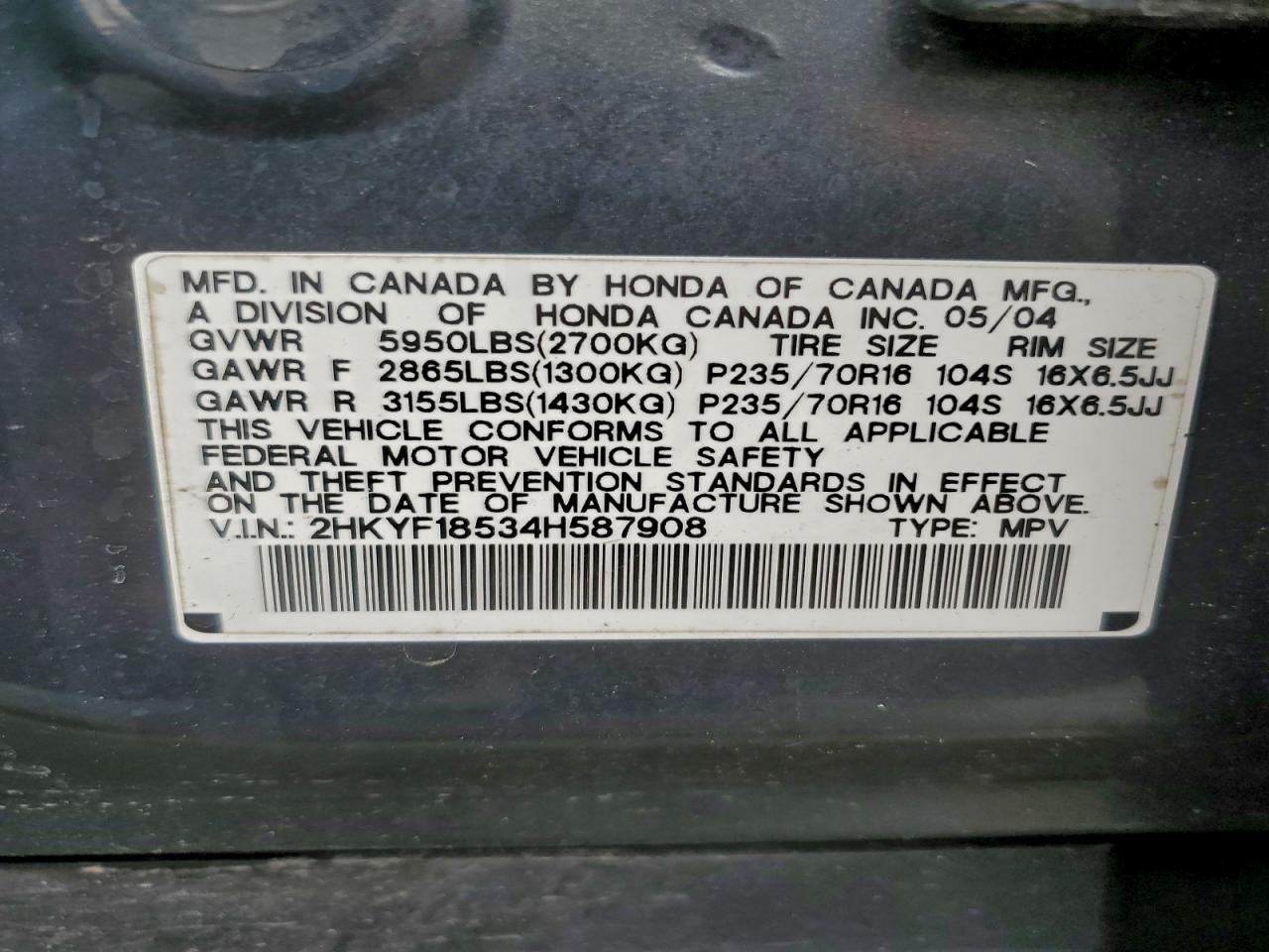 2004 HONDA PILOT