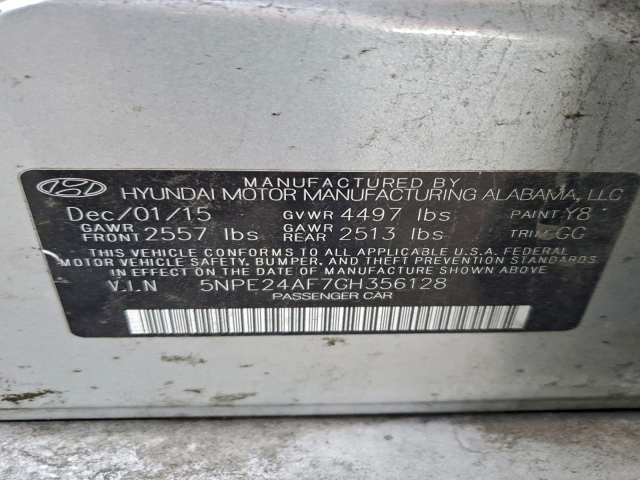 2016 HYUNDAI SONATA