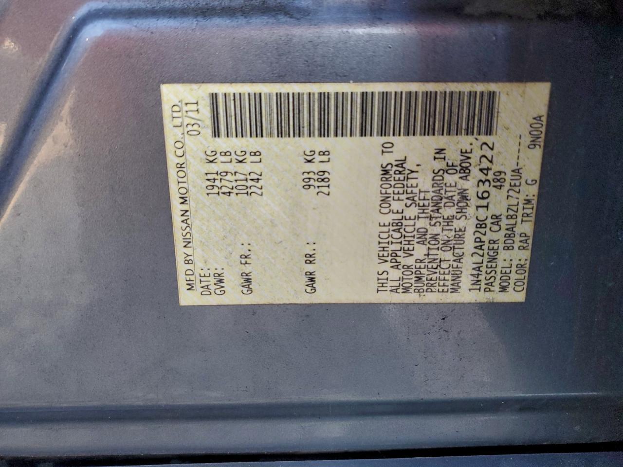 2011 NISSAN ALTIMA