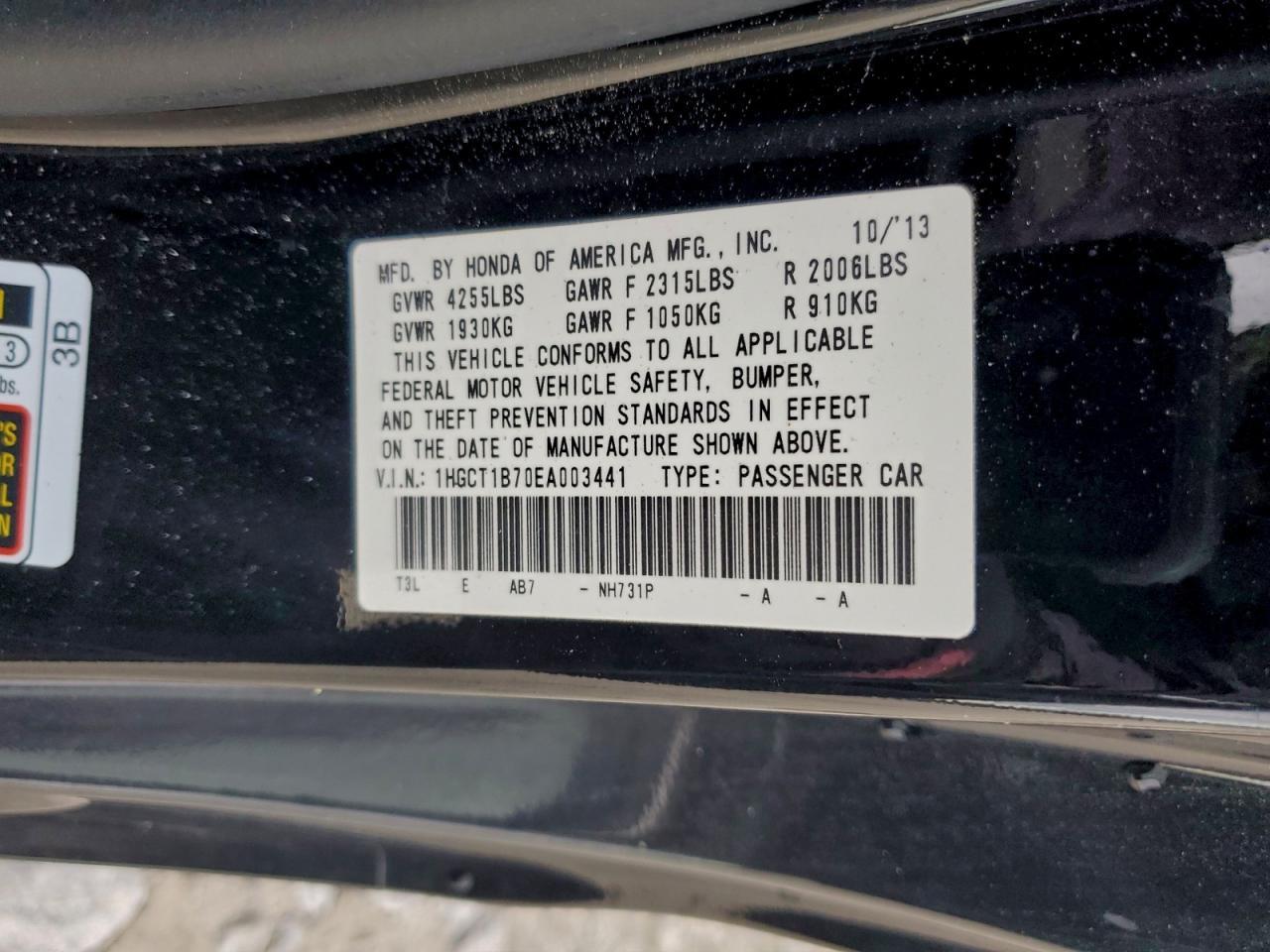 2014 HONDA ACCORD