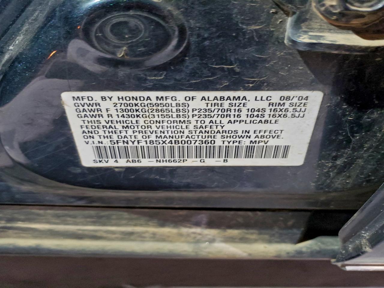 2004 HONDA PILOT