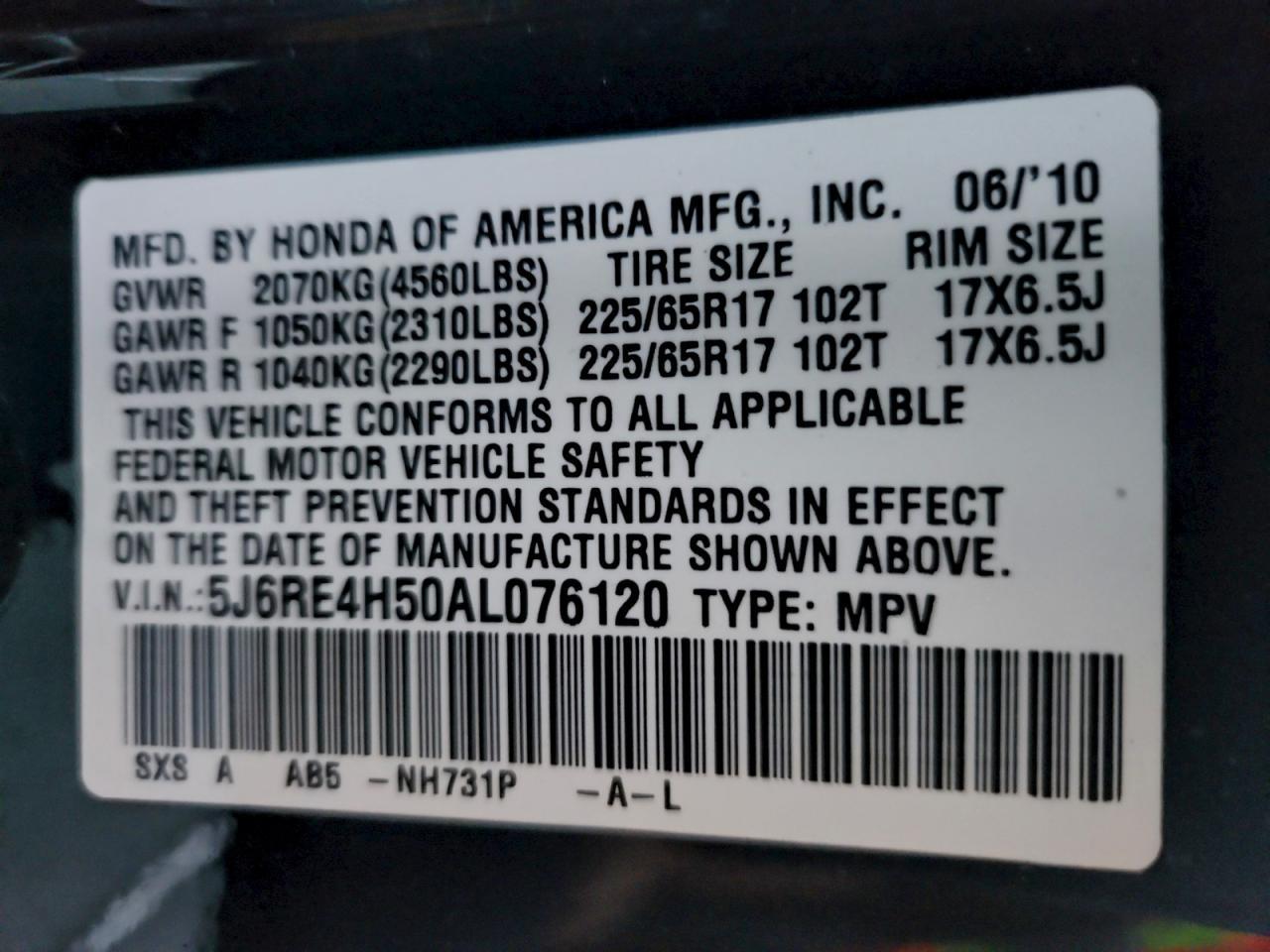 2010 HONDA CR-V