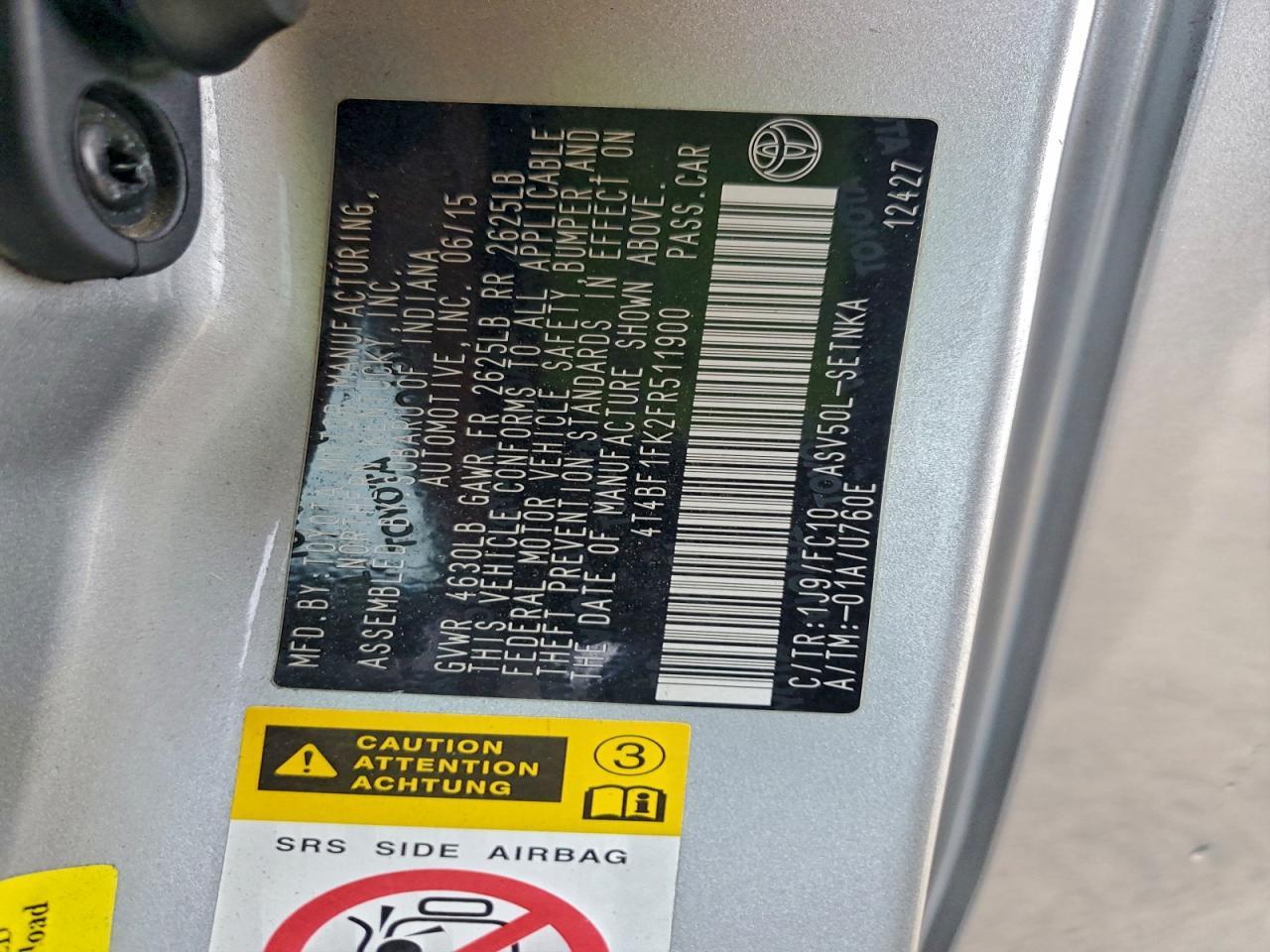 2015 TOYOTA CAMRY