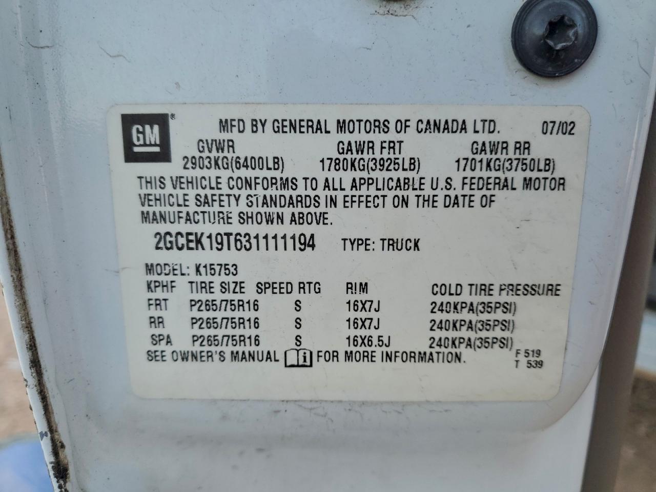 2003 CHEVROLET Silverado