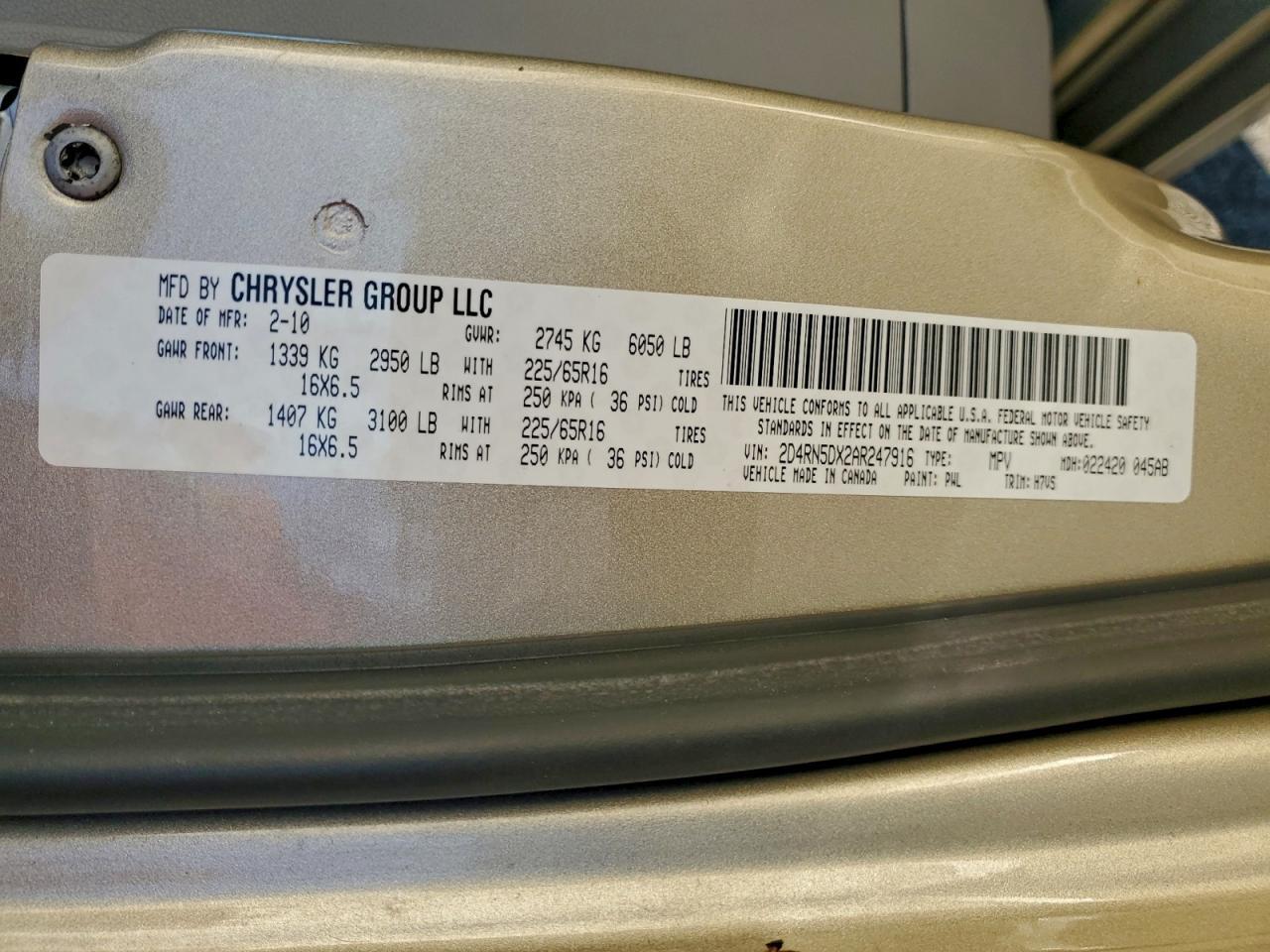 2010 DODGE GRAND CARAVAN