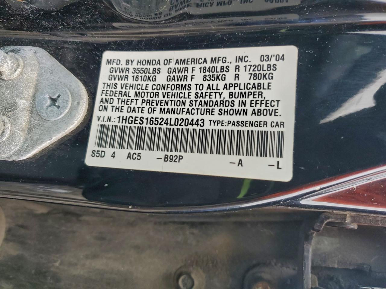 2004 HONDA CIVIC