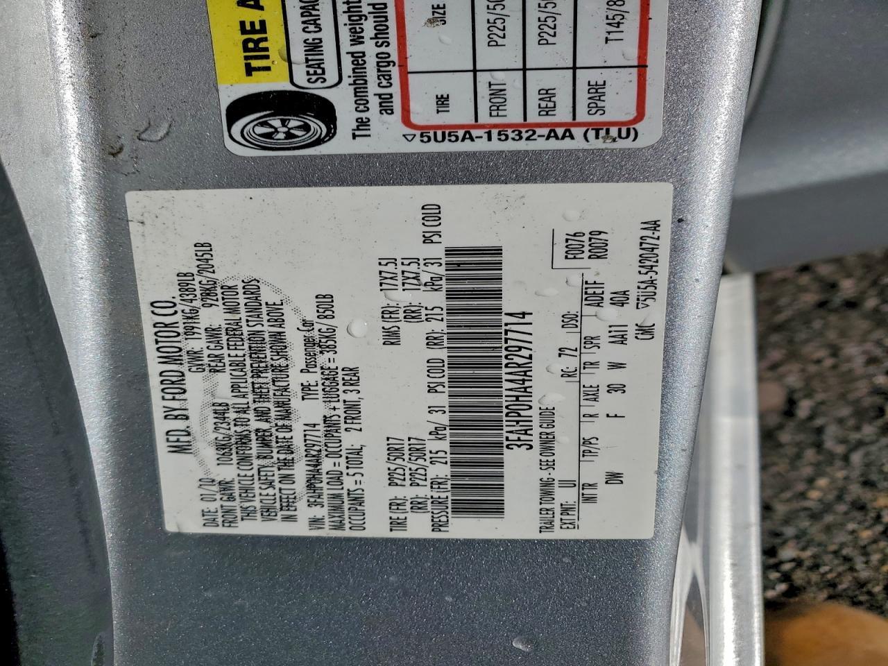 2010 FORD FUSION