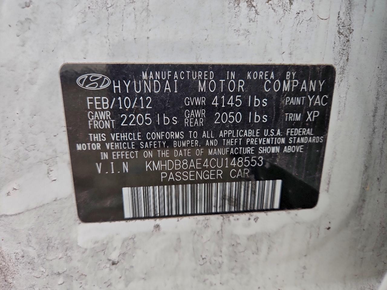 2012 HYUNDAI ELANTRA