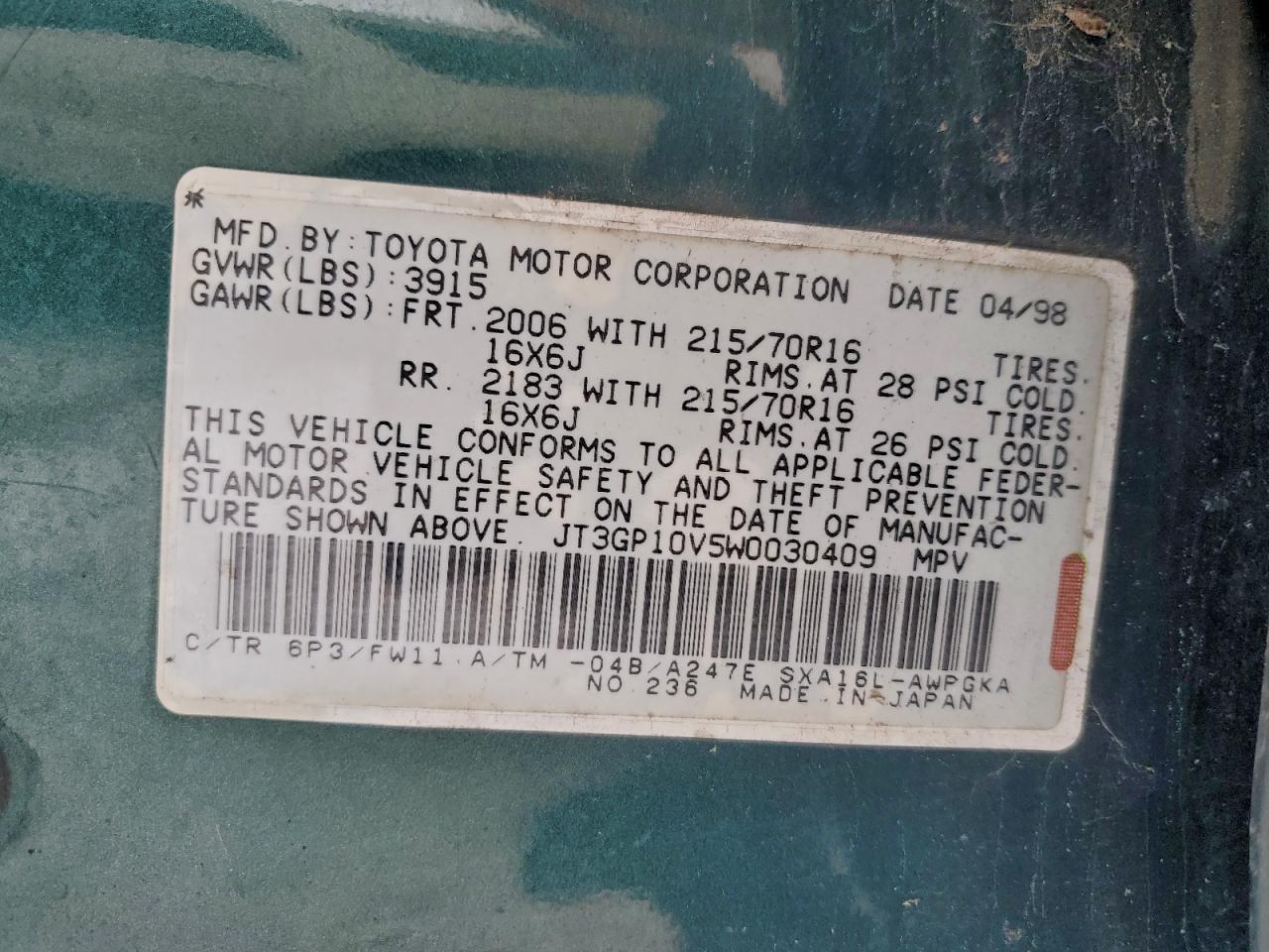1998 TOYOTA RAV4