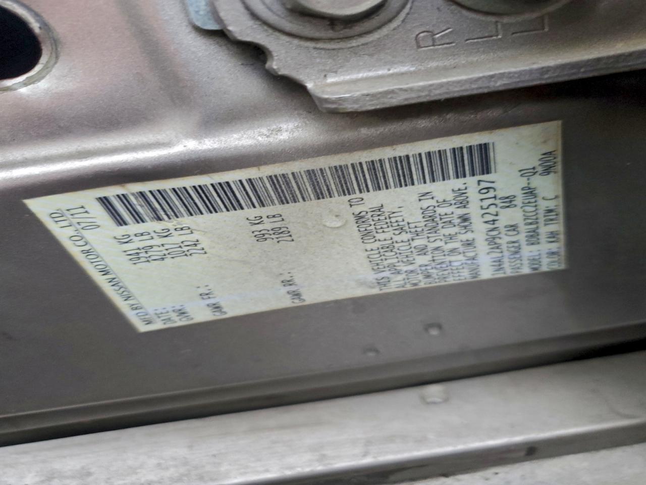 2012 NISSAN ALTIMA