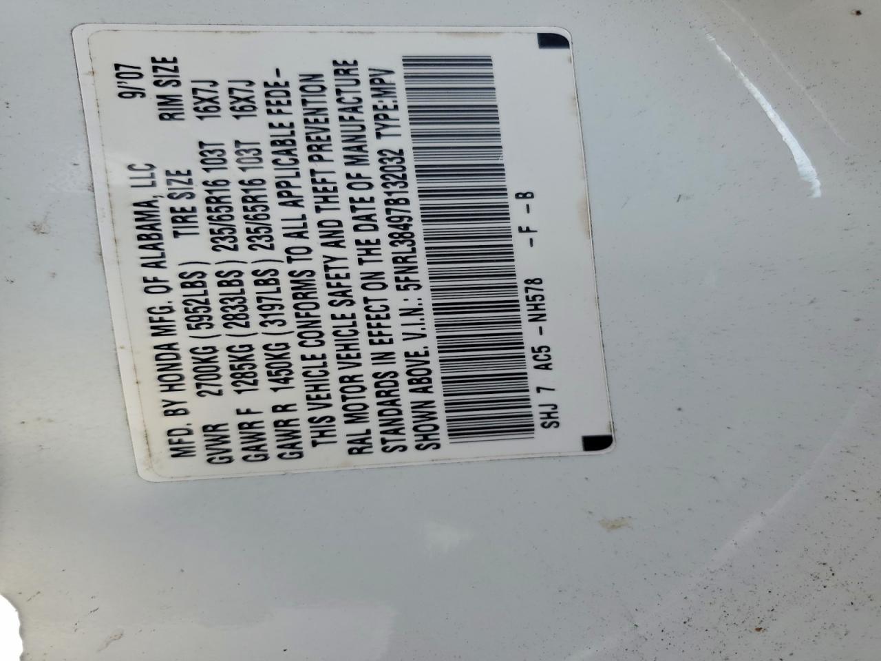 2007 HONDA ODYSSEY