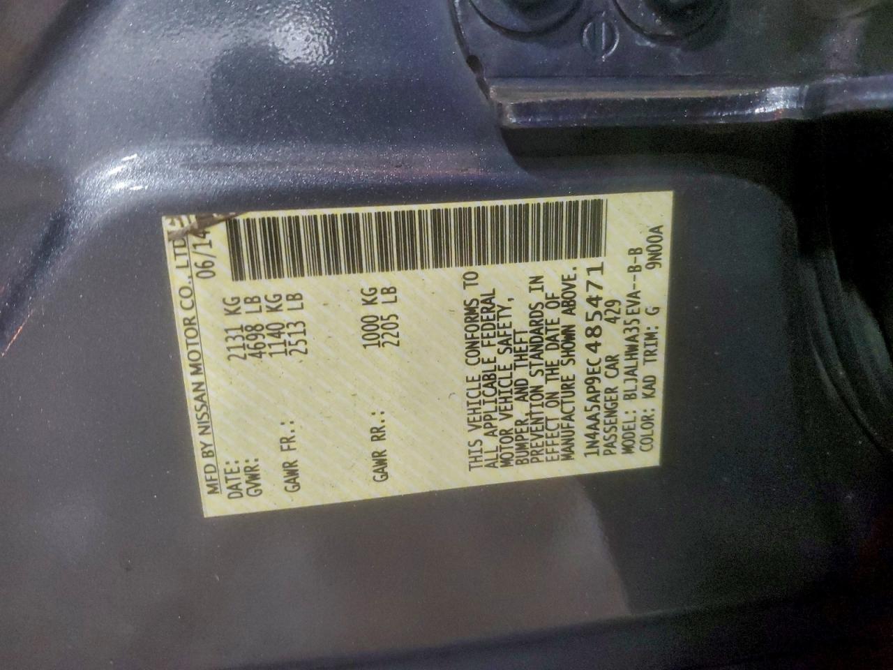 2014 NISSAN Maxima
