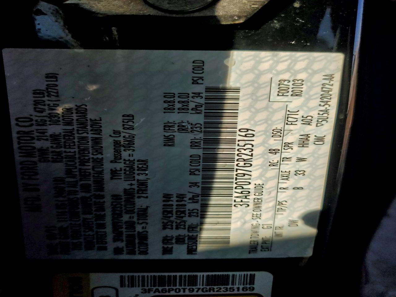 2016 FORD FUSION