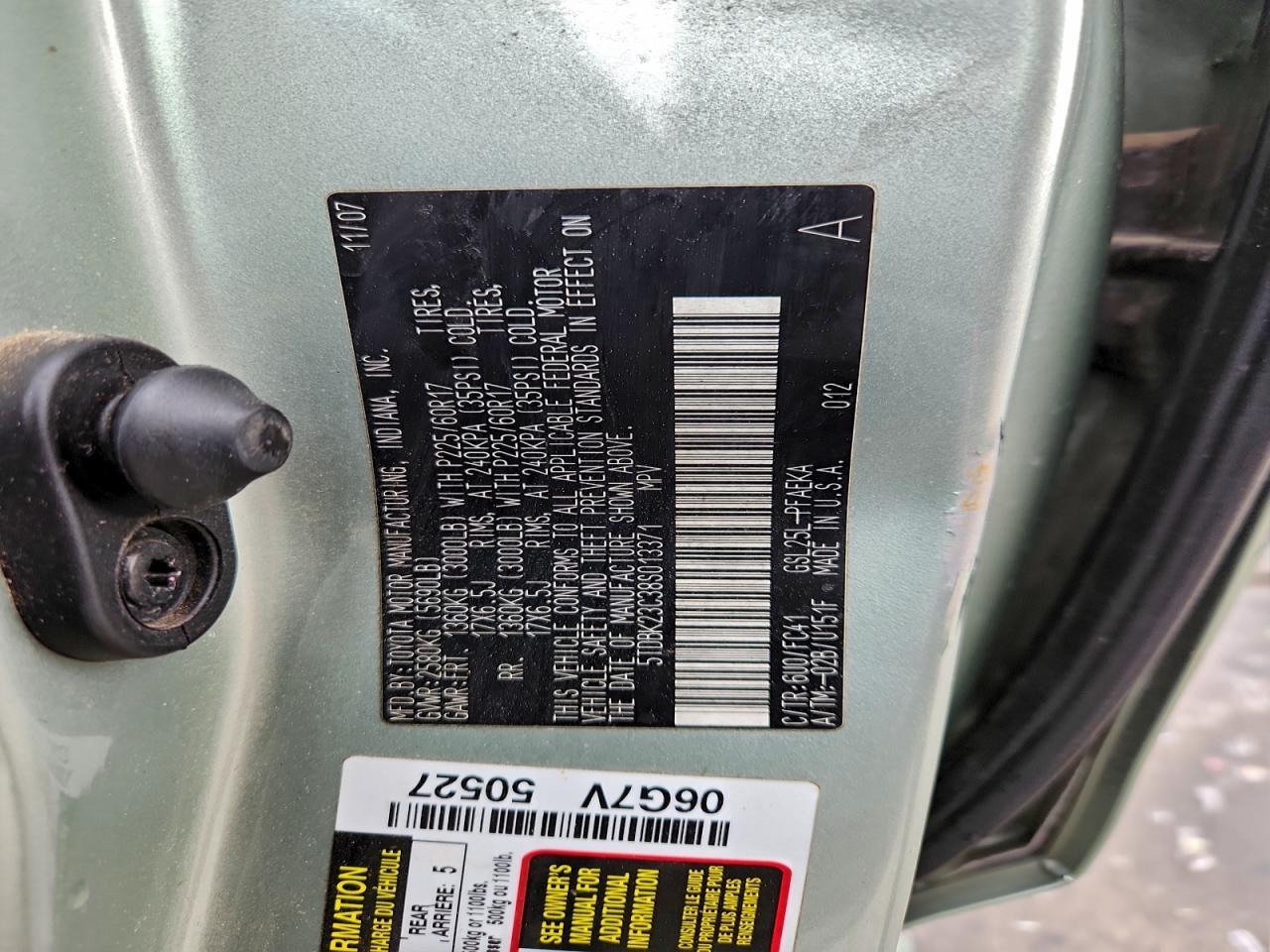 2008 TOYOTA SIENNA
