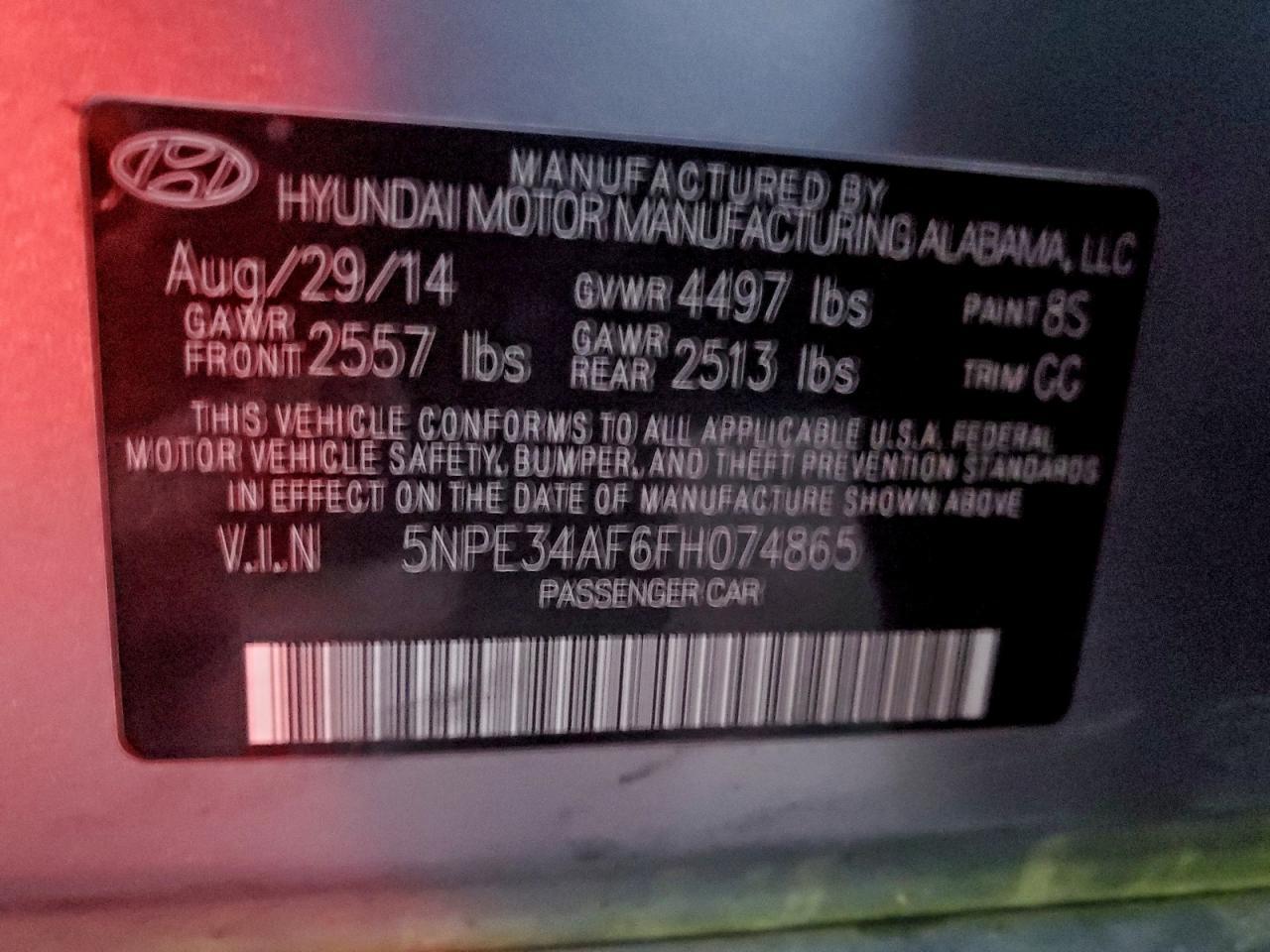 2015 HYUNDAI SONATA