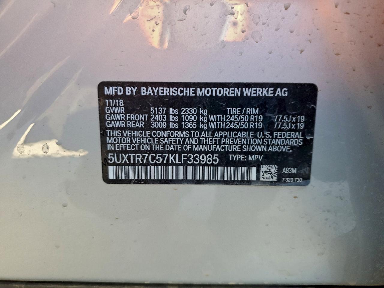 2019 BMW X3