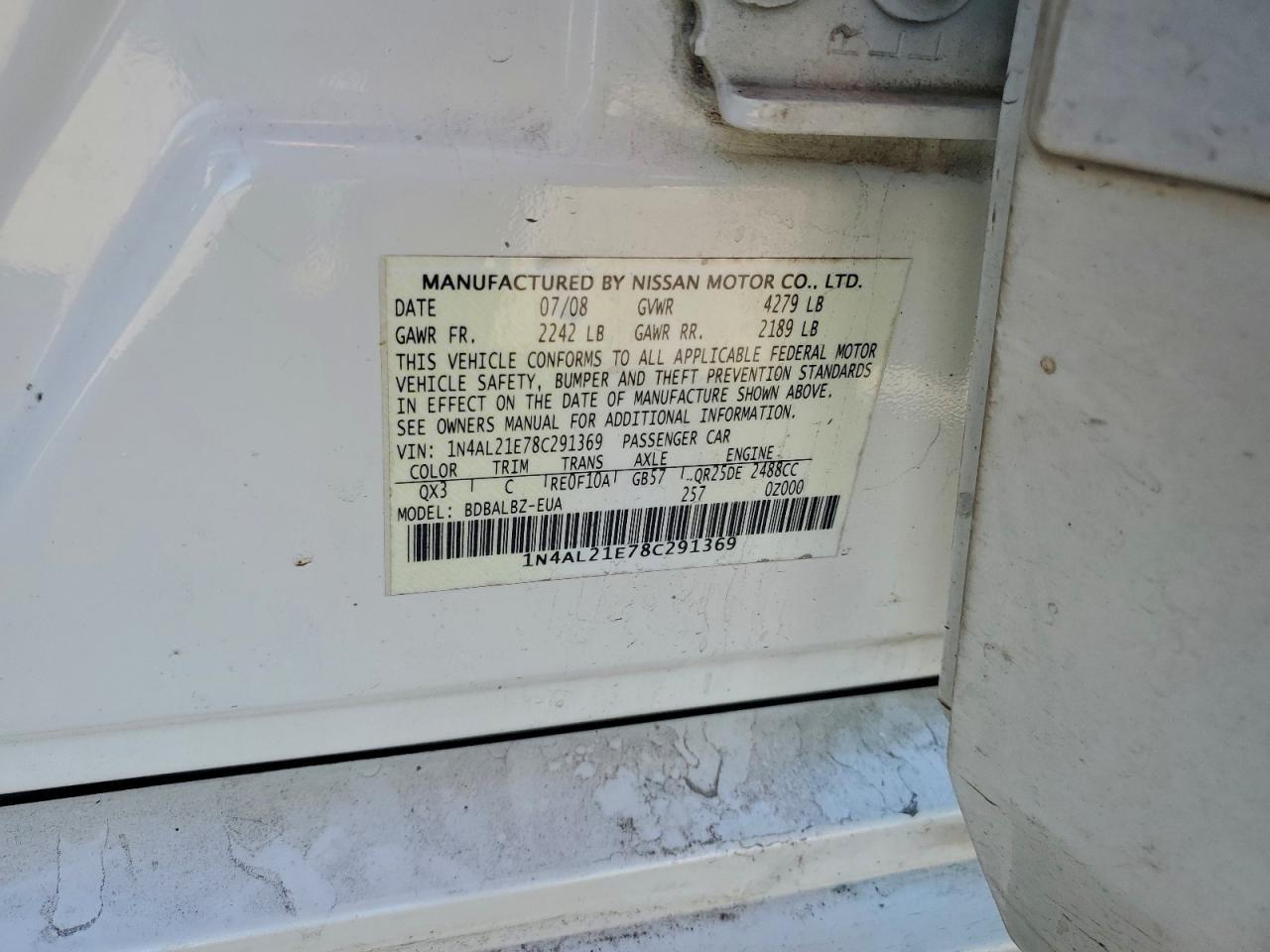 2008 NISSAN ALTIMA