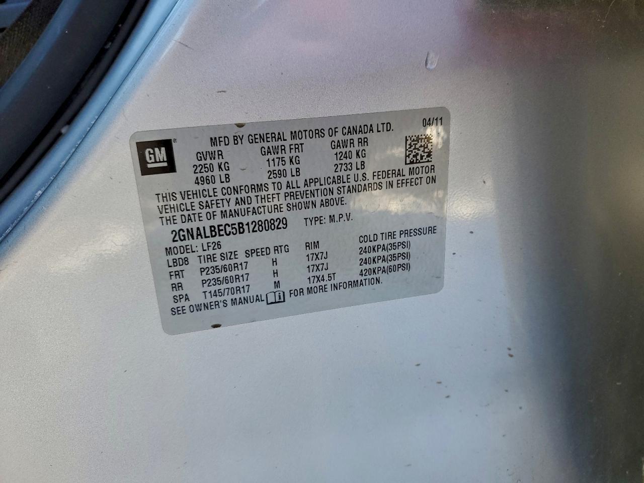 2011 CHEVROLET EQUINOX