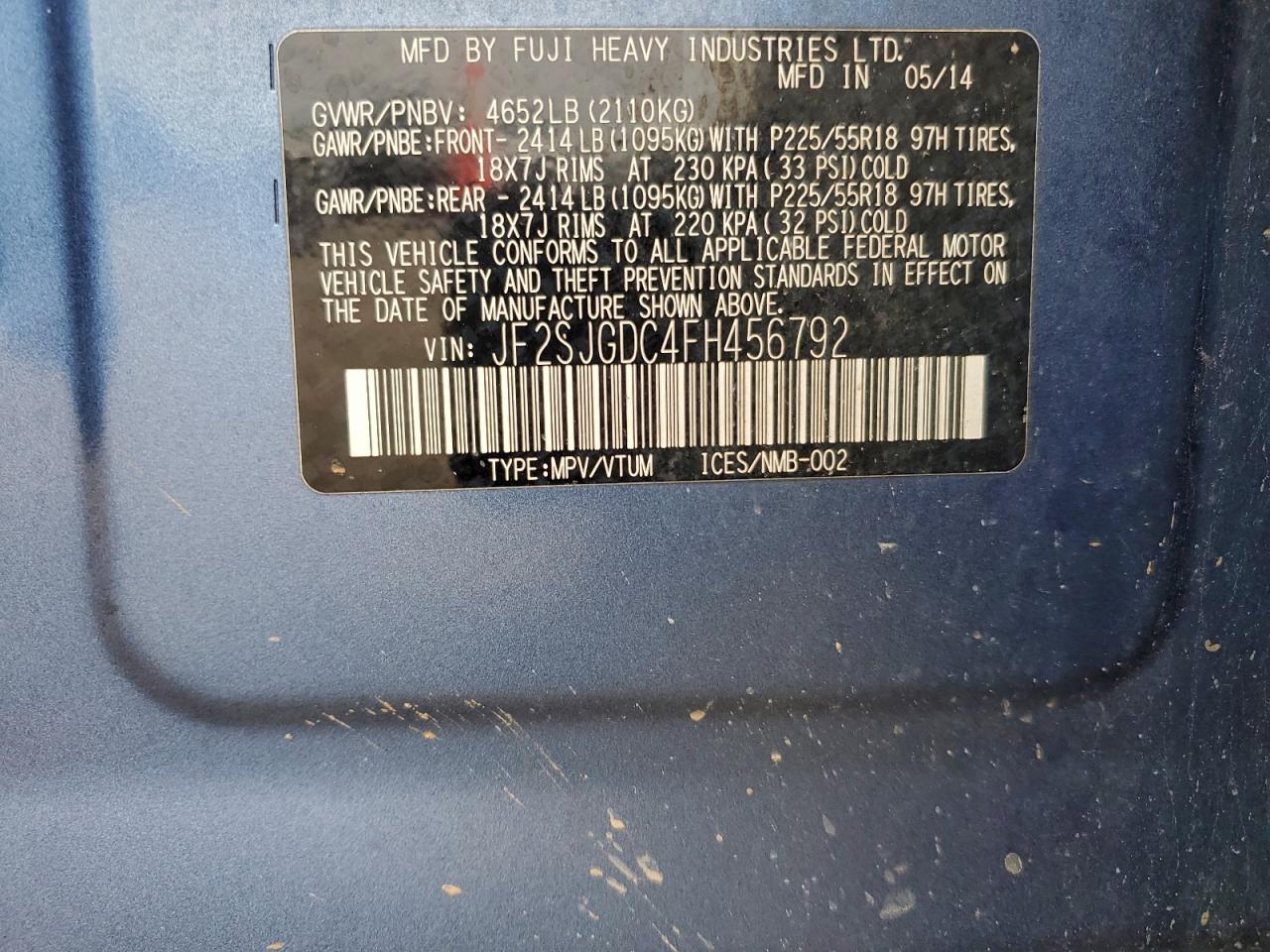 2015 SUBARU FORESTER