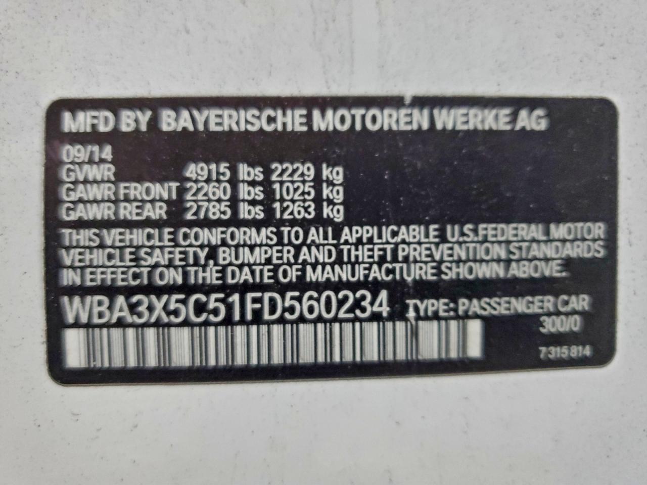 2015 BMW 3 SERIES