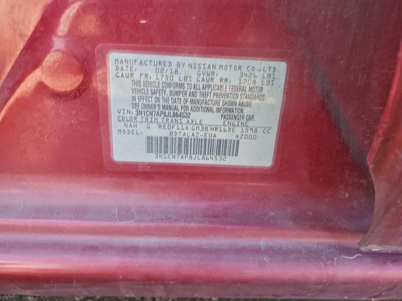 2018 NISSAN VERSA