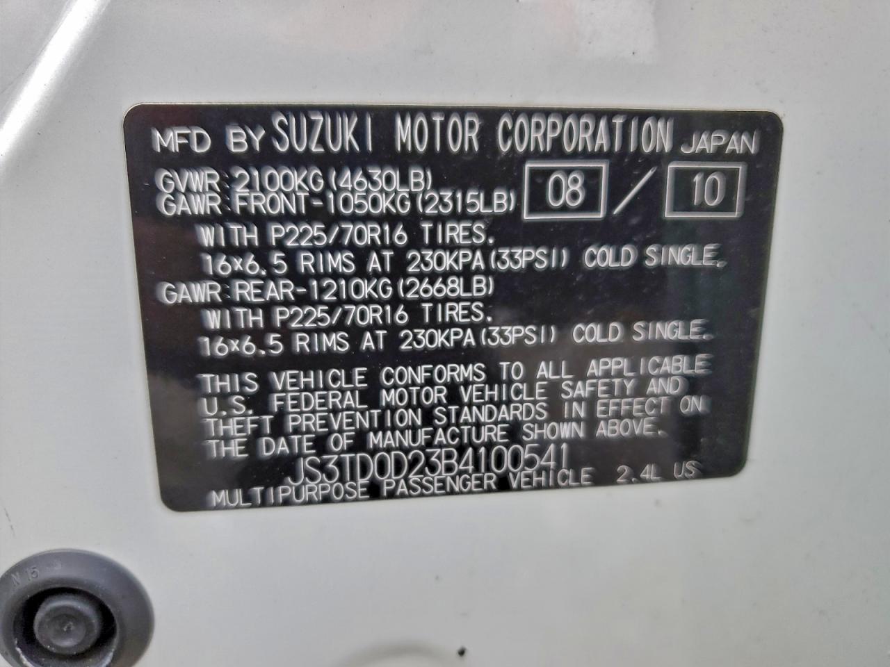 2011 SUZUKI Grand Vitara