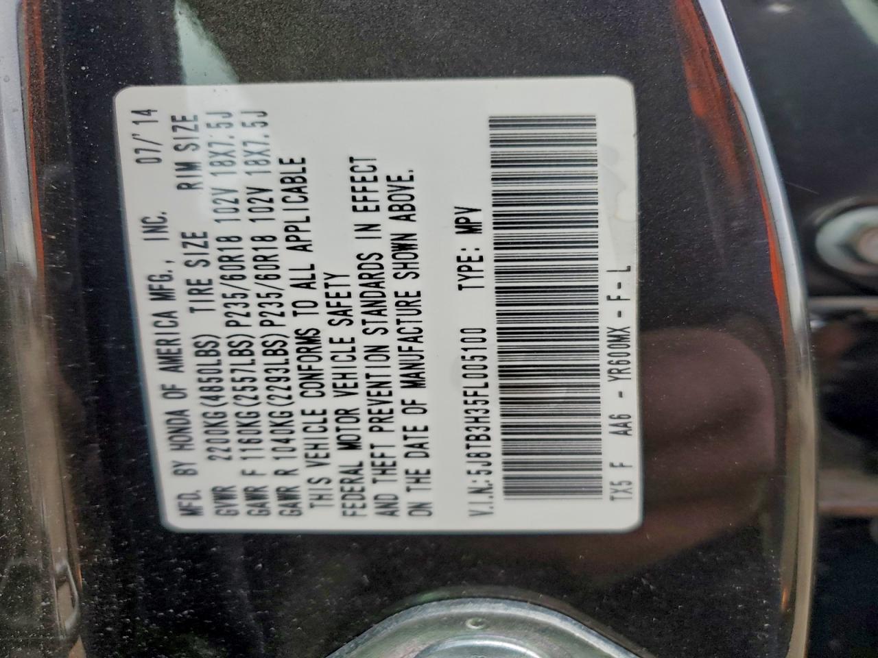 2015 ACURA RDX