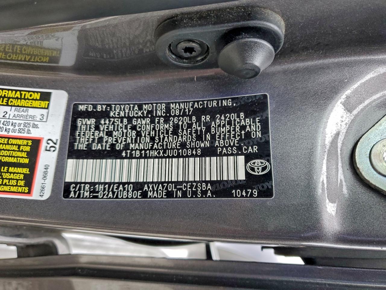 2018 TOYOTA CAMRY