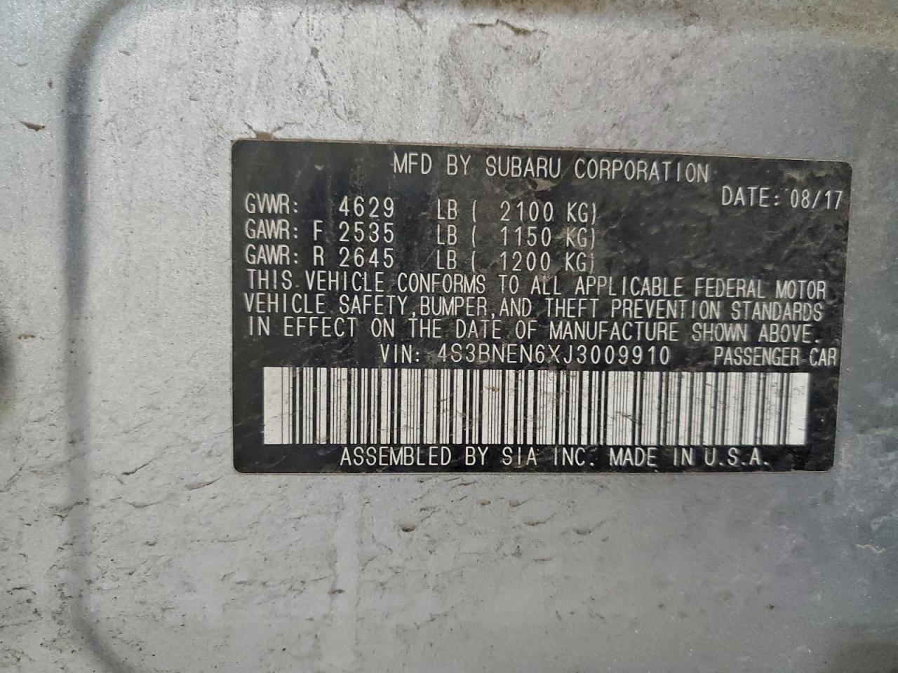 2018 SUBARU Legacy