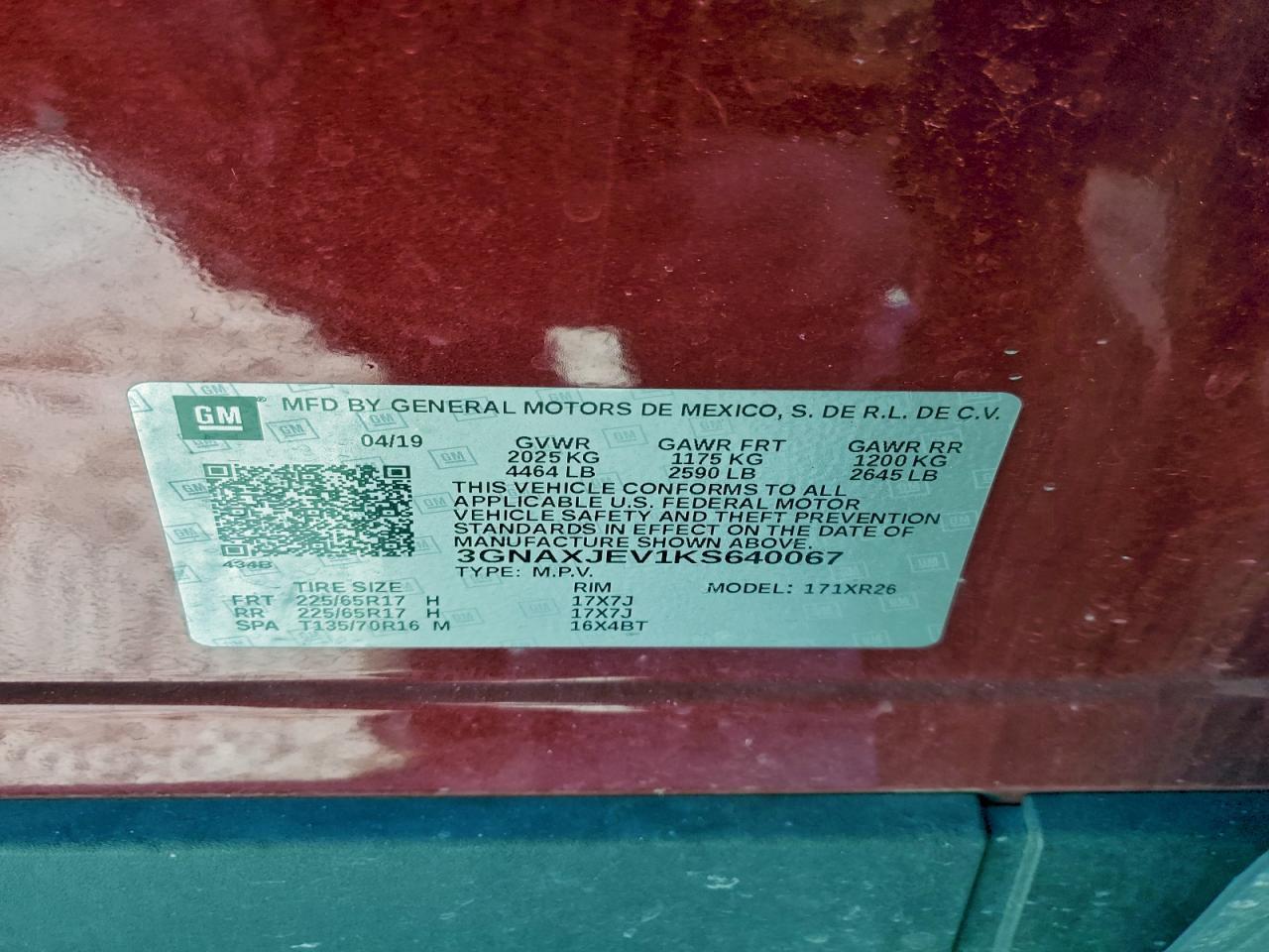 2019 CHEVROLET EQUINOX