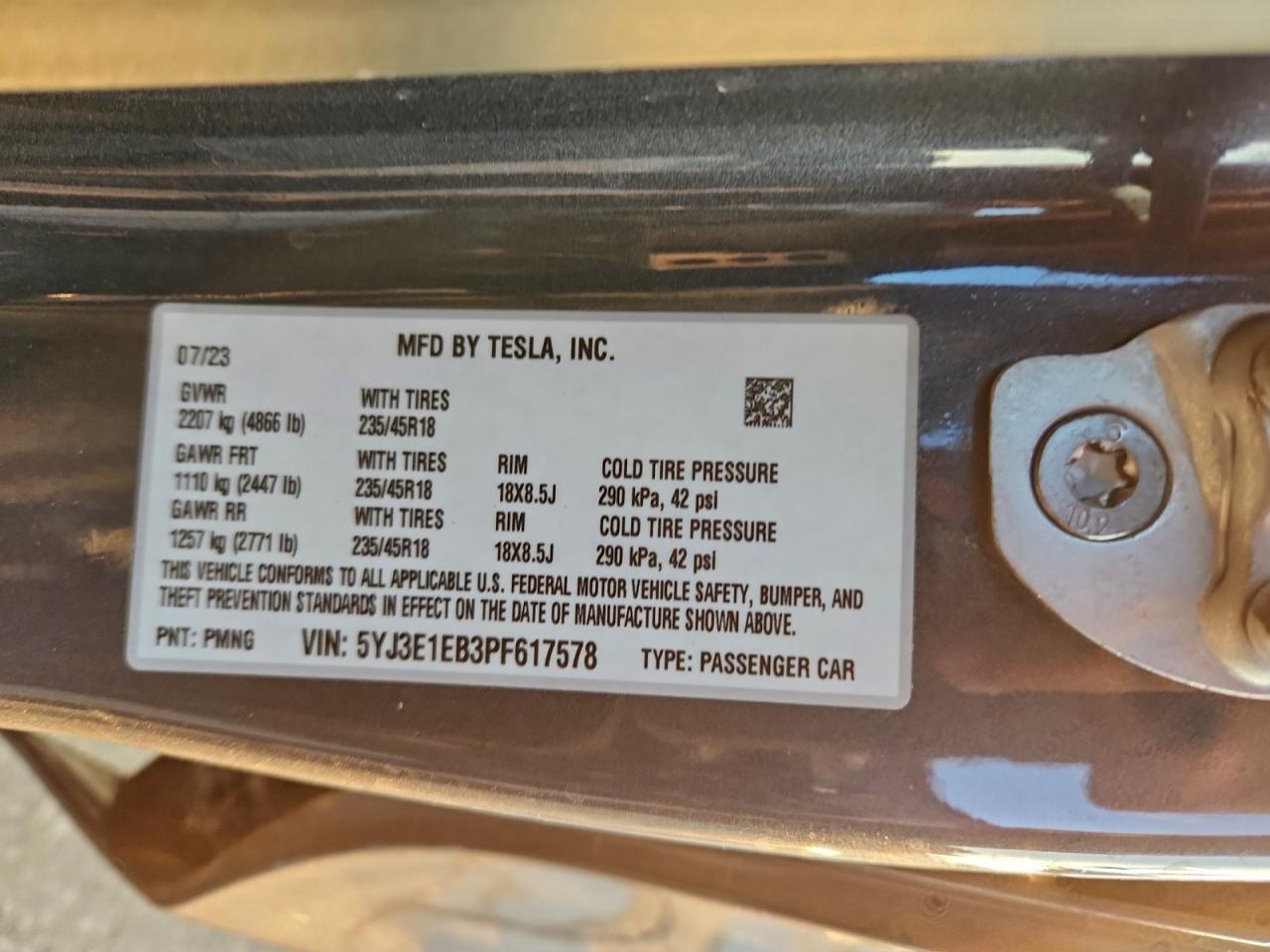 2023 TESLA MODEL 3