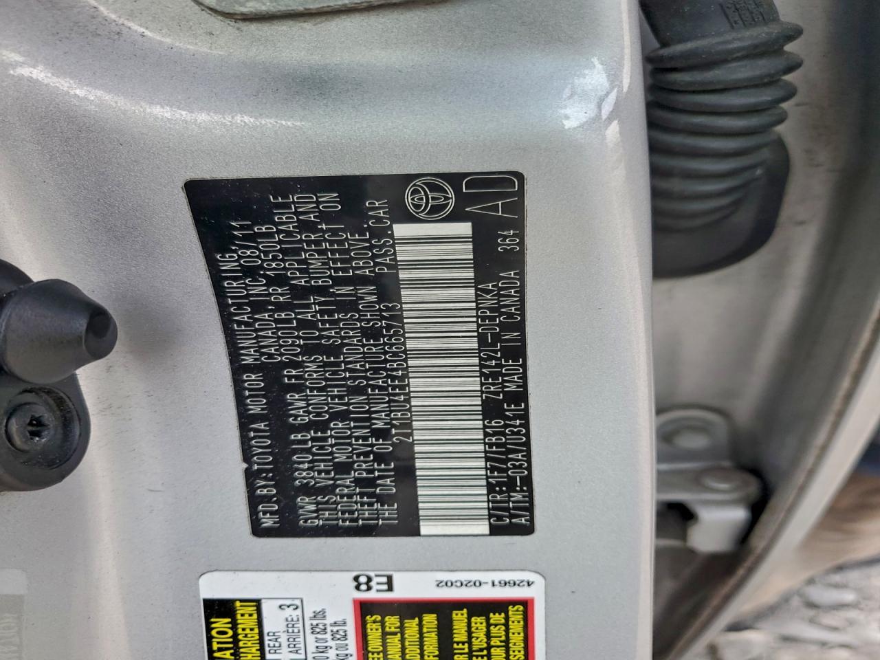 2011 TOYOTA COROLLA