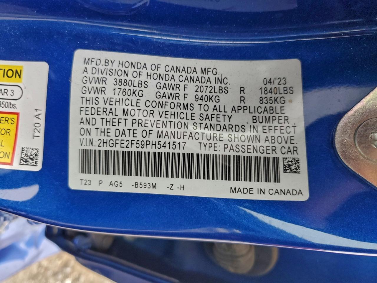 2023 HONDA CIVIC