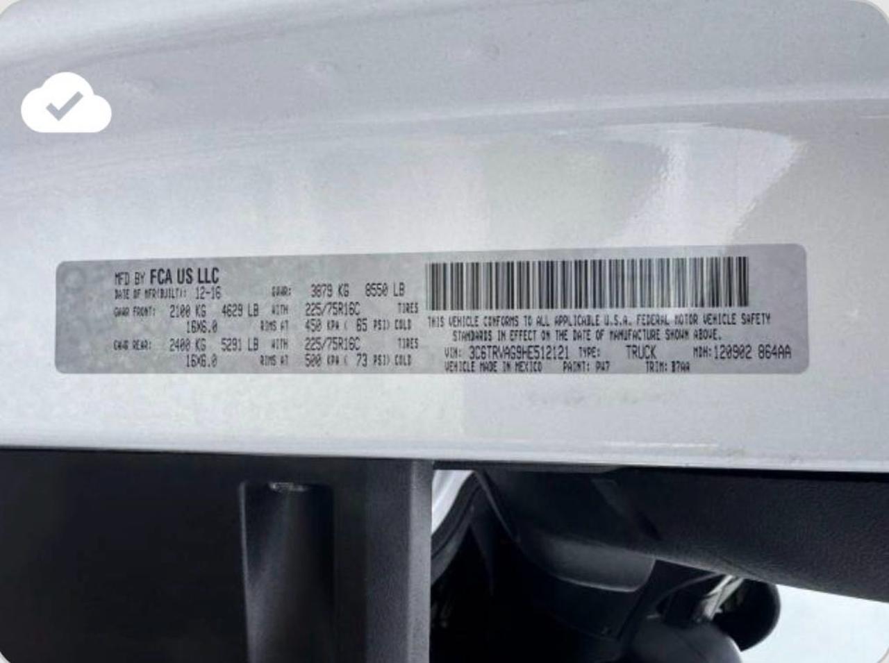 2017 RAM ProMaster 1500